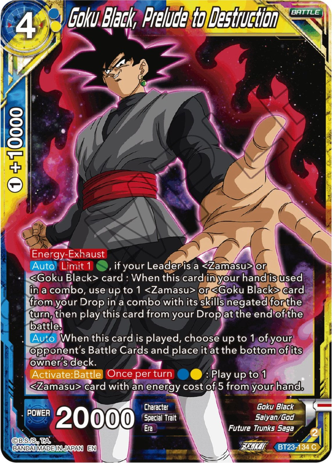 Goku Black, Prelude to Destruction (BT23-134) [Perfect Combination] | Odin's Place