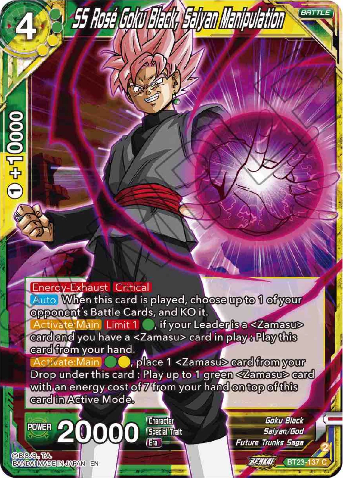 SS Rose Goku Black, Saiyan Manipulation (BT23-137) [Perfect Combination] | Odin's Place
