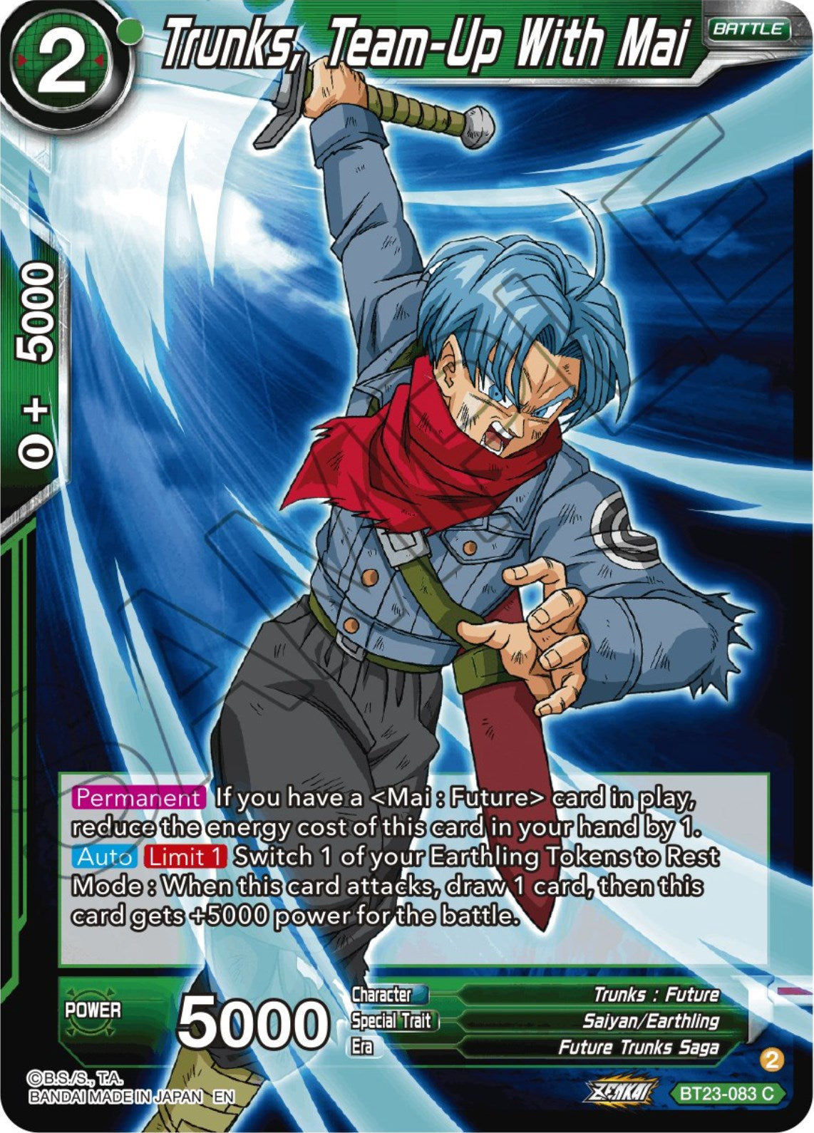 Trunks, Team-Up With Mai (BT23-083) [Perfect Combination] | Odin's Place