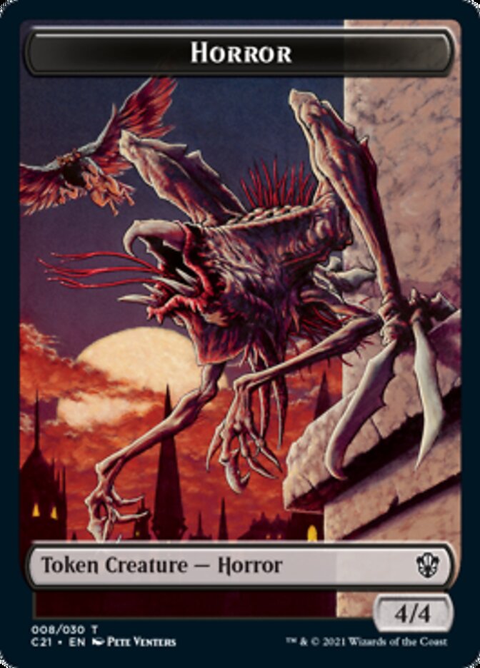 Zombie // Horror Double-Sided Token [Commander 2021 Tokens] | Odin's Place
