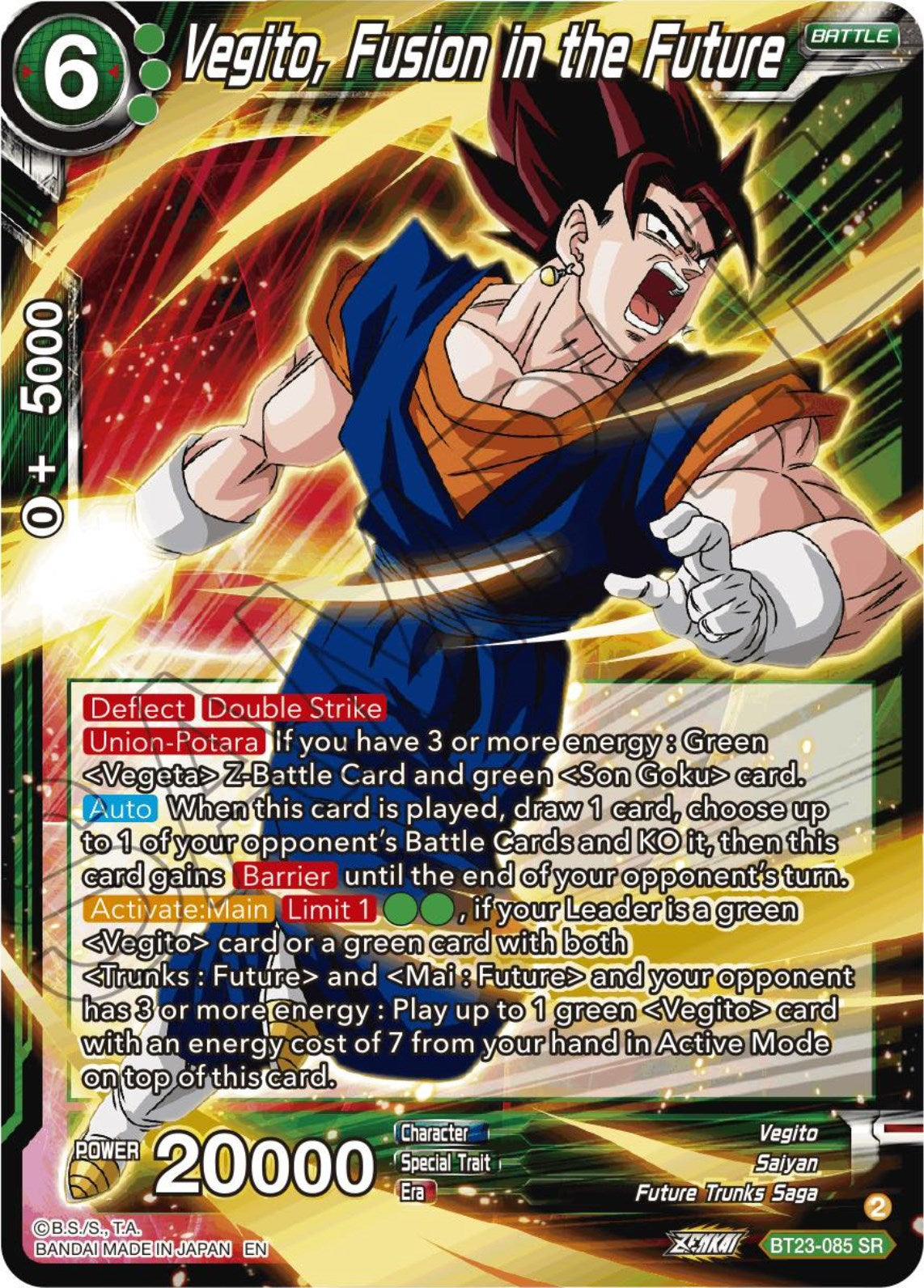 Vegito, Fusion in the Future (BT23-085) [Perfect Combination] | Odin's Place