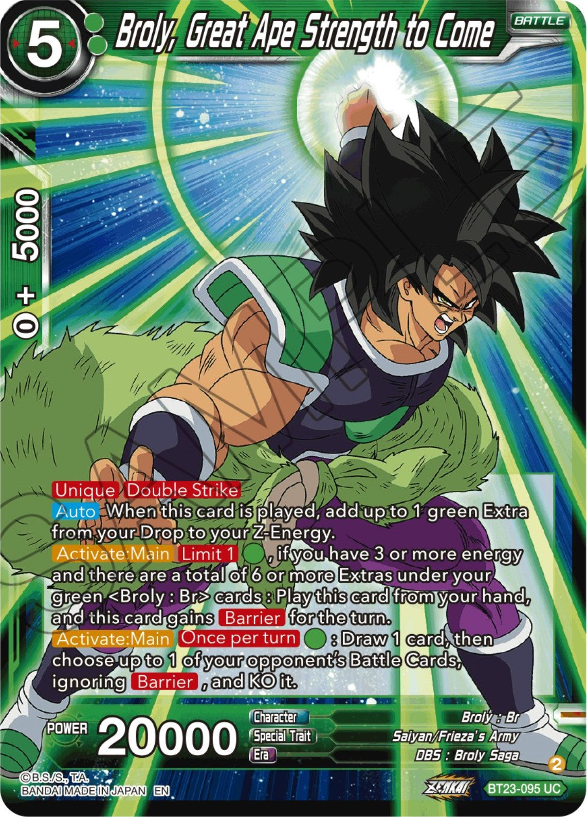 Broly, Great Ape Strength to Come (BT23-095) [Perfect Combination] | Odin's Place