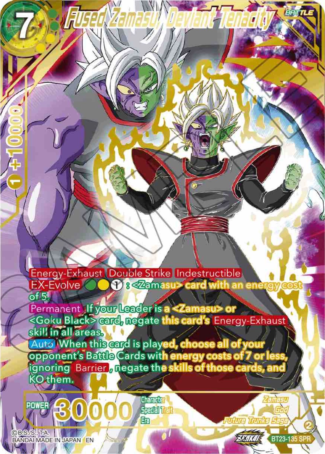 Fused Zamasu, Deviant Tenacity (SPR) (BT23-135) [Perfect Combination] | Odin's Place
