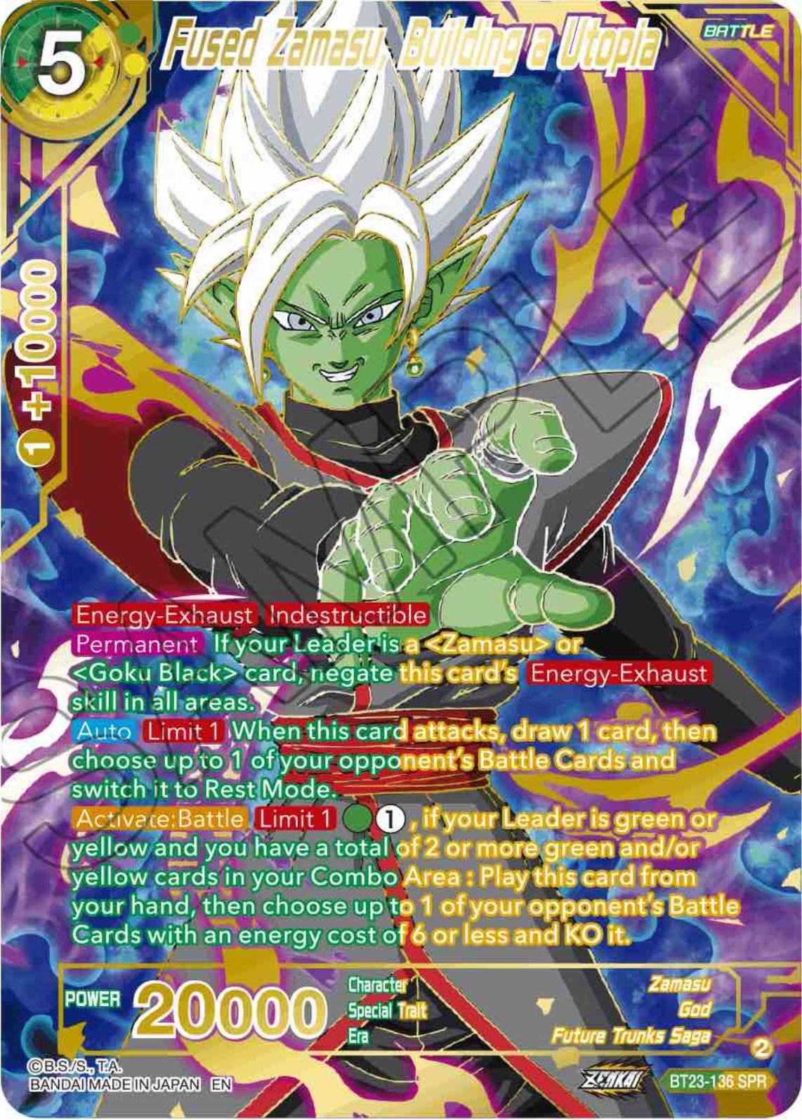 Fused Zamasu, Building a Utopia (SPR) (BT23-136) [Perfect Combination] | Odin's Place