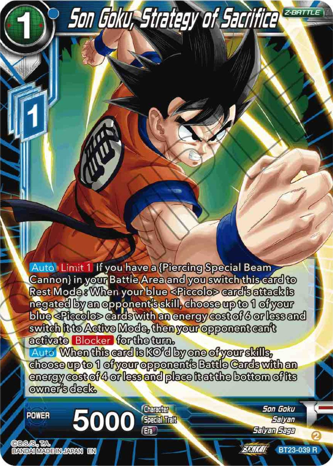 Son Goku, Strategy of Sacrifice (BT23-039) [Perfect Combination] | Odin's Place