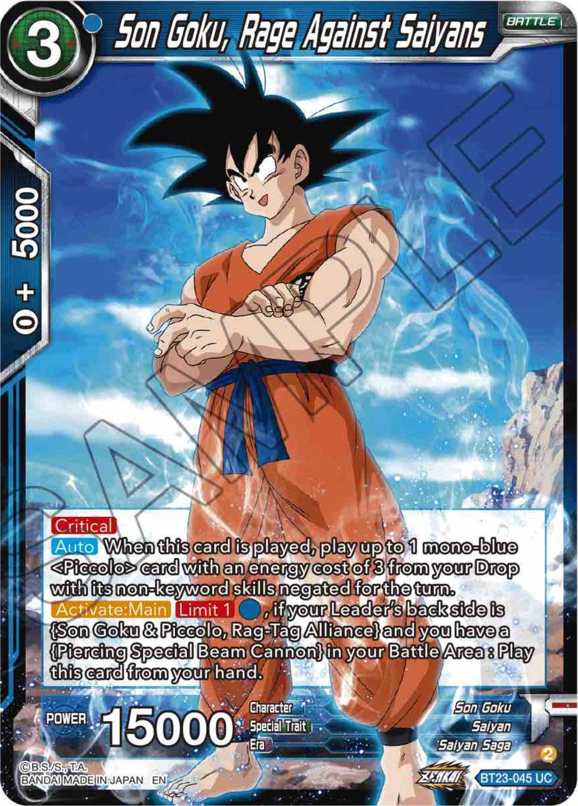 Son Goku, Rage Against Saiyans (BT23-045) [Perfect Combination] | Odin's Place