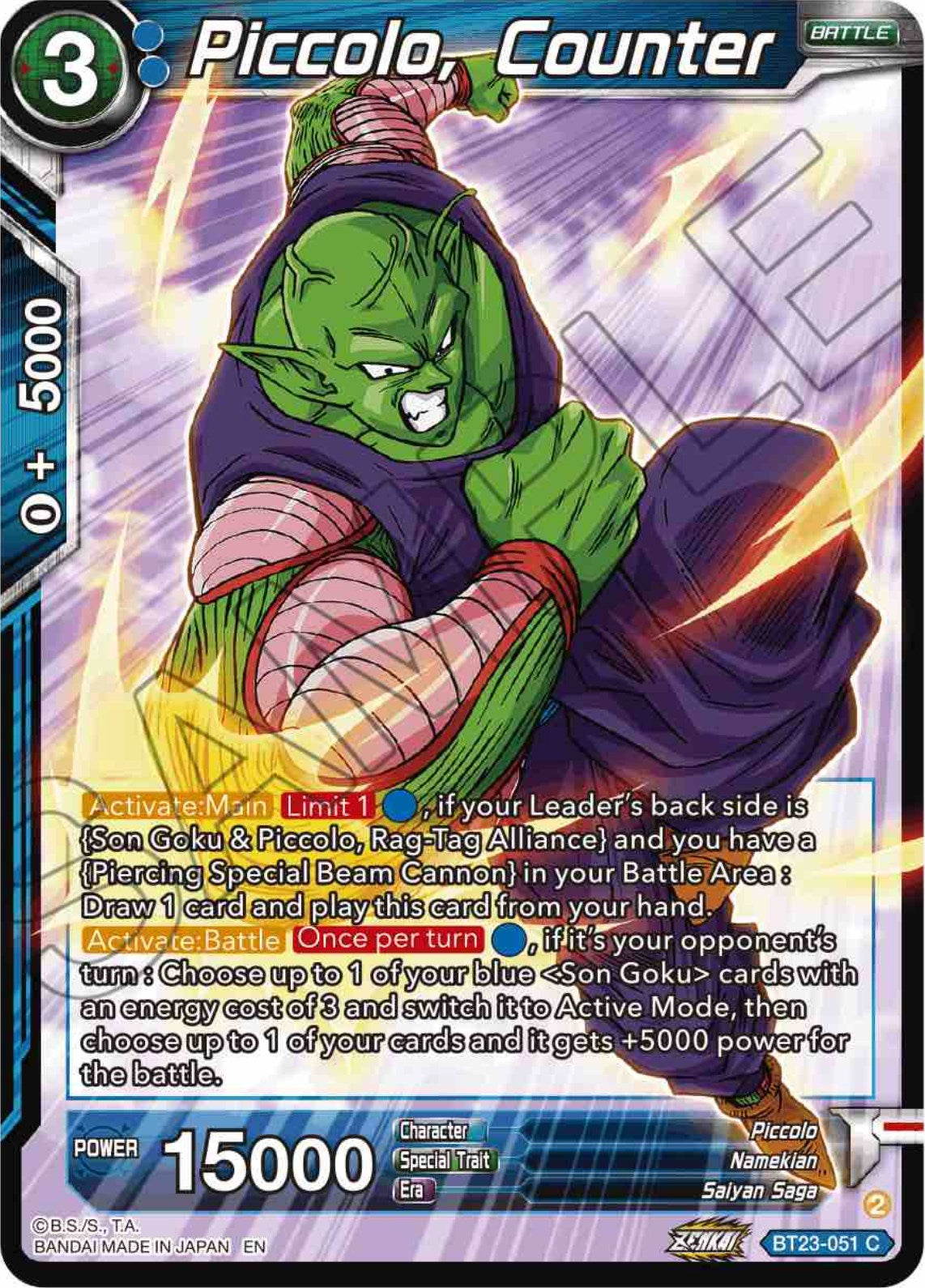 Piccolo, Counter (BT23-051) [Perfect Combination] | Odin's Place