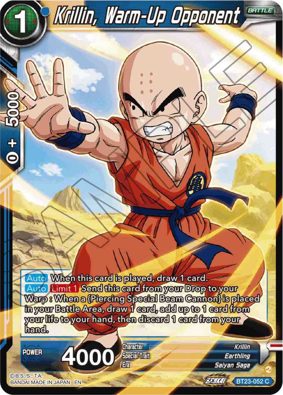 Krillin, Warm-Up Opponent (BT23-052) [Perfect Combination] | Odin's Place