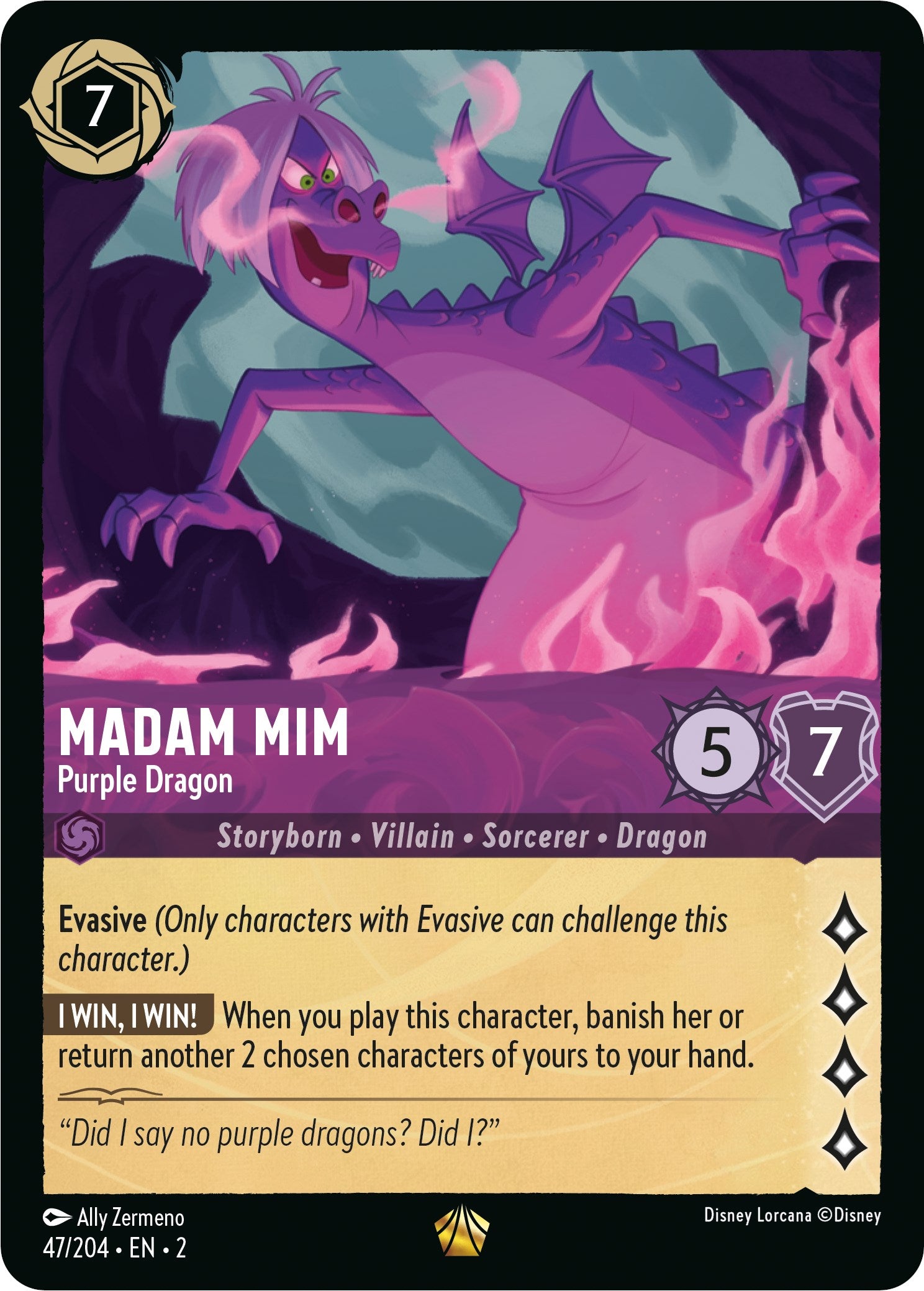 Madam Mim - Purple Dragon (47/204) [Rise of the Floodborn] | Odin's Place