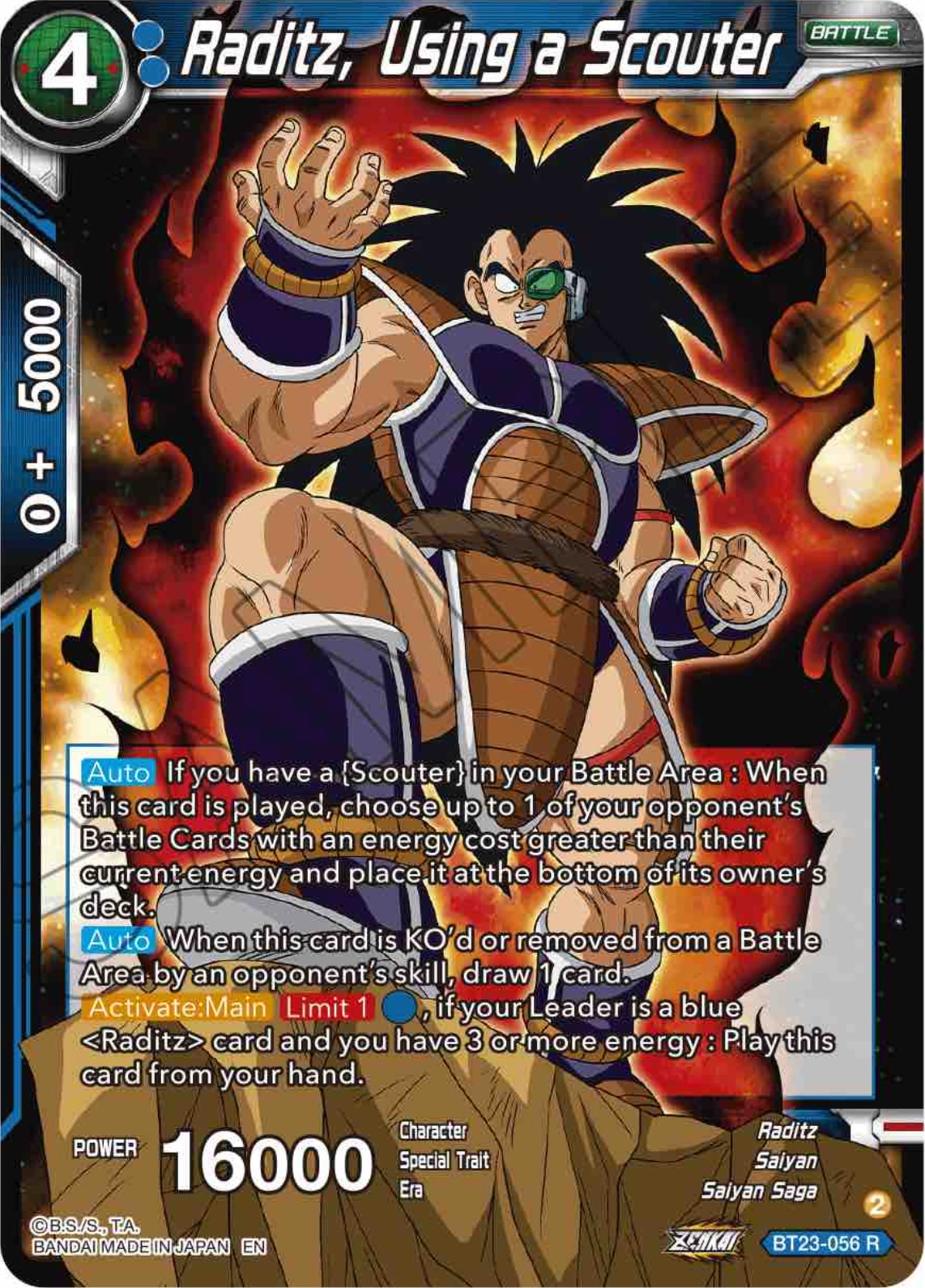 Raditz, Using a Scouter (BT23-056) [Perfect Combination] | Odin's Place