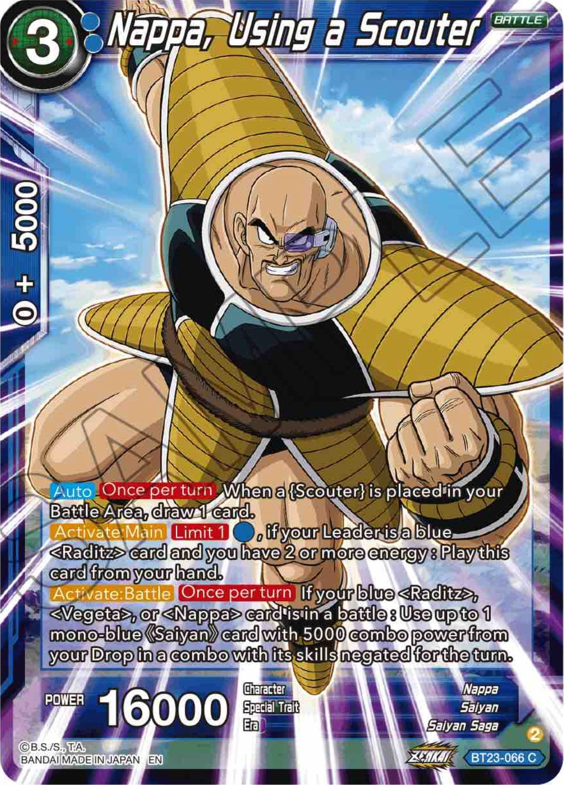 Nappa, Using a Scouter (BT23-066) [Perfect Combination] | Odin's Place