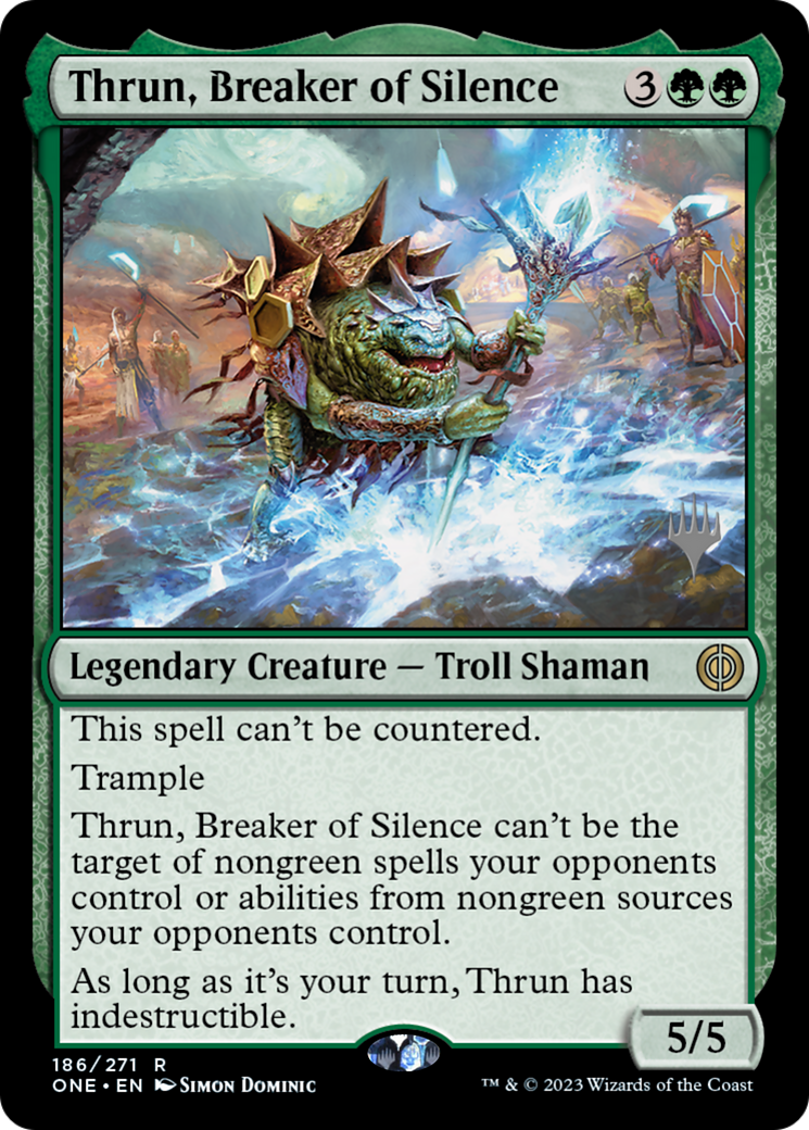 Thrun, Breaker of Silence (Promo Pack) [Phyrexia: All Will Be One Promos] | Odin's Place