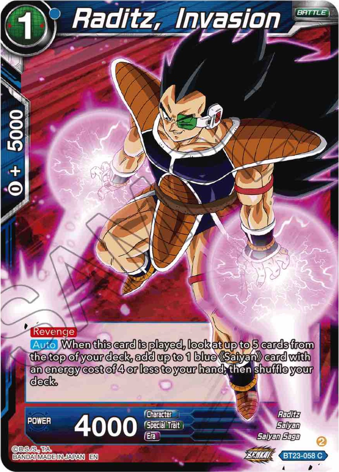 Raditz, Invasion (BT23-058) [Perfect Combination] | Odin's Place