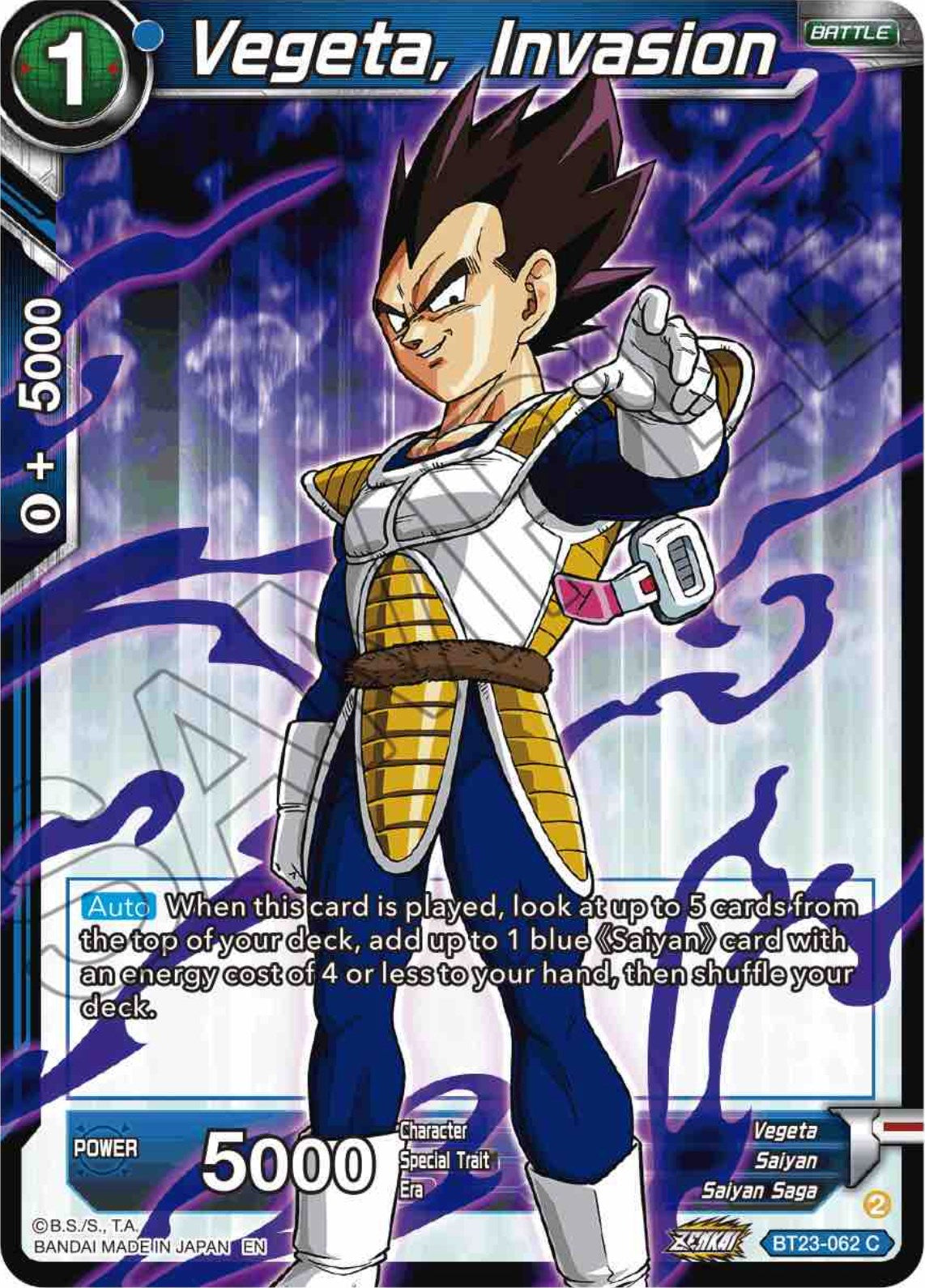Vegeta, Invasion (BT23-062) [Perfect Combination] | Odin's Place