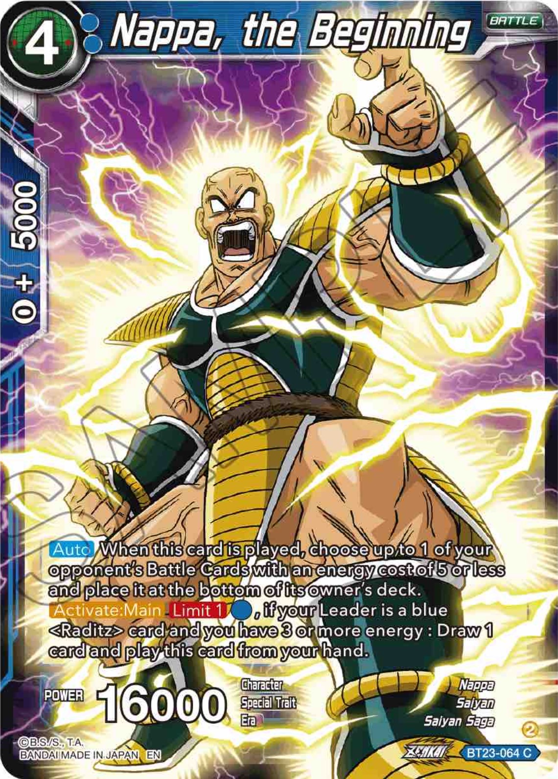 Nappa, the Beginning (BT23-064) [Perfect Combination] | Odin's Place