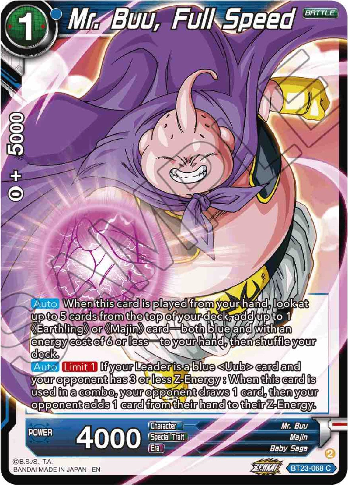 Mr. Buu, Full Speed (BT23-068) [Perfect Combination] | Odin's Place
