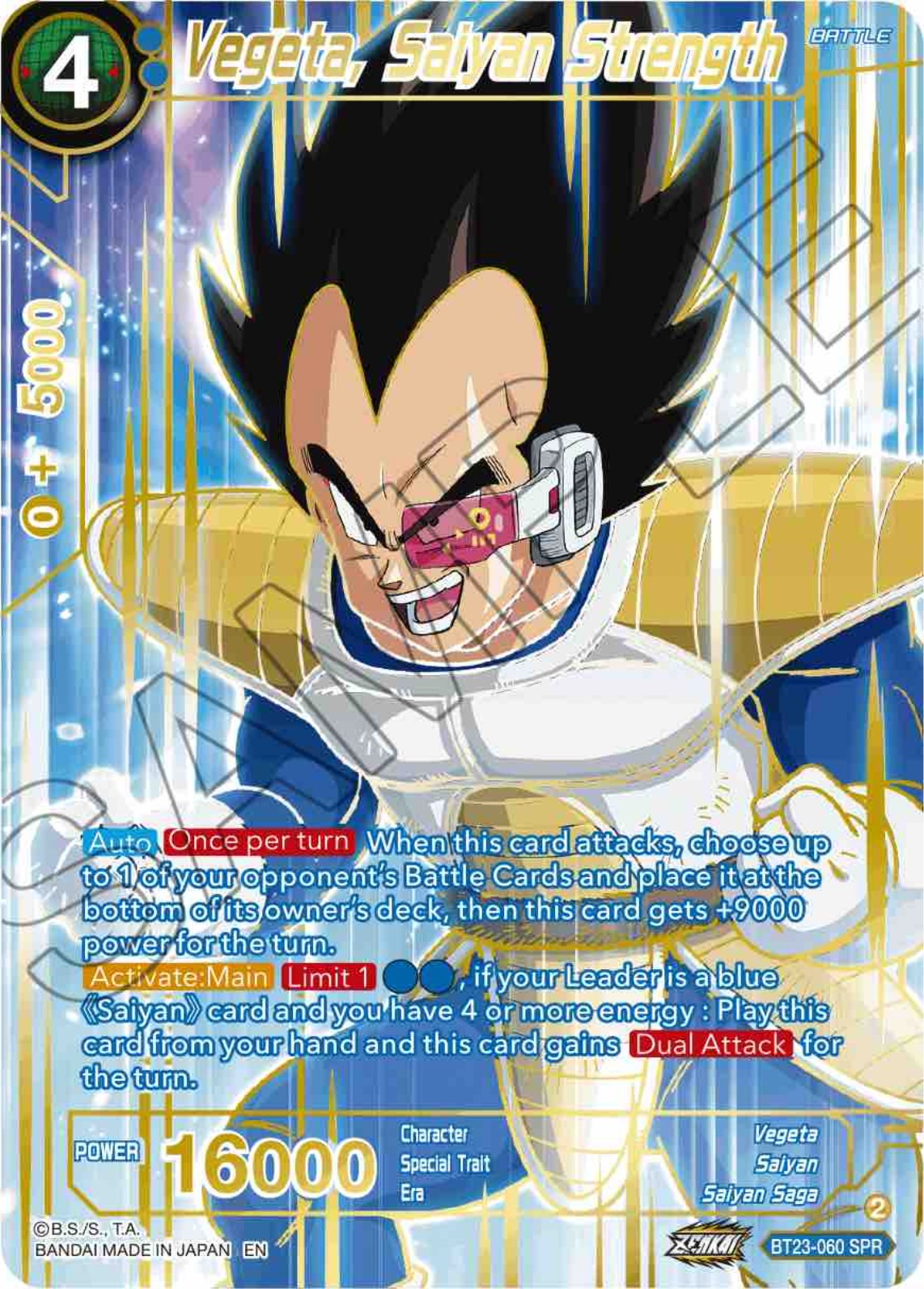 Vegeta, Saiyan Strength (SPR) (BT23-060) [Perfect Combination] | Odin's Place