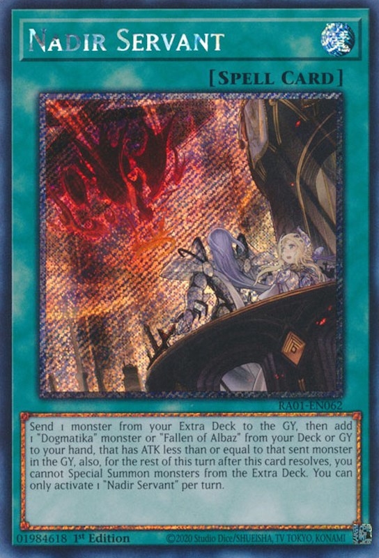 Nadir Servant [RA01-EN062] Platinum Secret Rare | Odin's Place