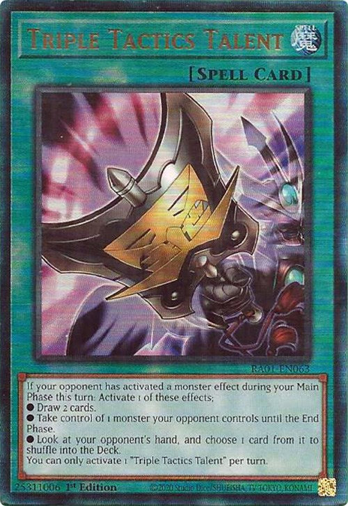 Triple Tactics Talent [RA01-EN063] Prismatic Ultimate Rare | Odin's Place