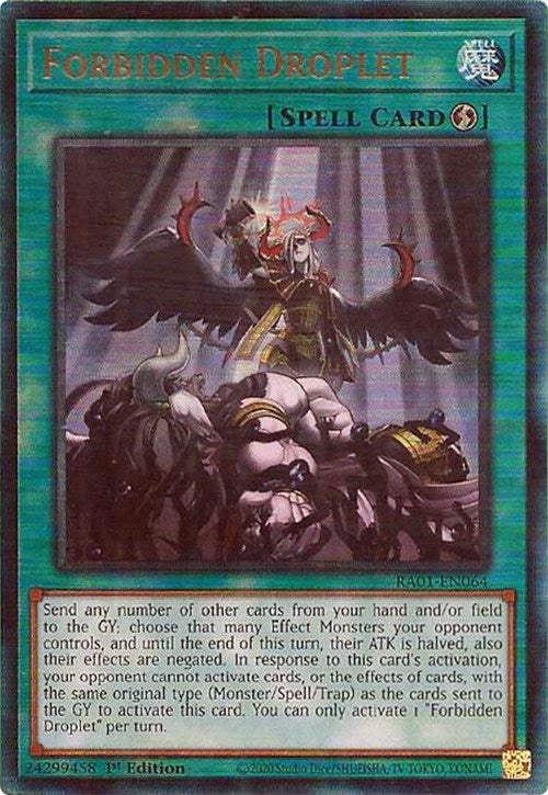 Forbidden Droplet [RA01-EN064] Prismatic Ultimate Rare | Odin's Place