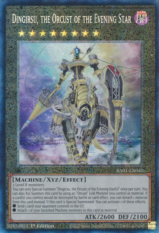 Dingirsu, the Orcust of the Evening Star [RA01-EN040] Prismatic Collector's Rare | Odin's Place