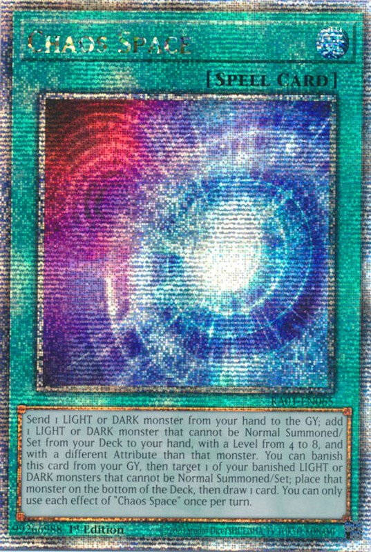Chaos Space [RA01-EN065] Quarter Century Secret Rare | Odin's Place