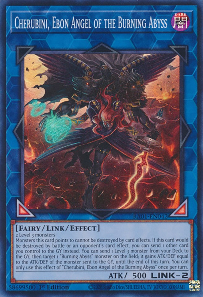 Cherubini, Ebon Angel of the Burning Abyss [RA01-EN042] Super Rare | Odin's Place