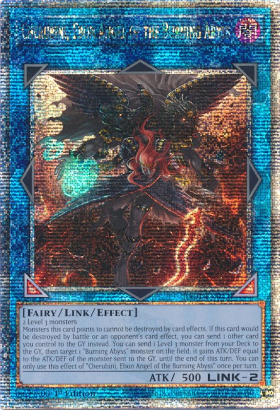 Cherubini, Ebon Angel of the Burning Abyss [RA01-EN042] Quarter Century Secret Rare | Odin's Place