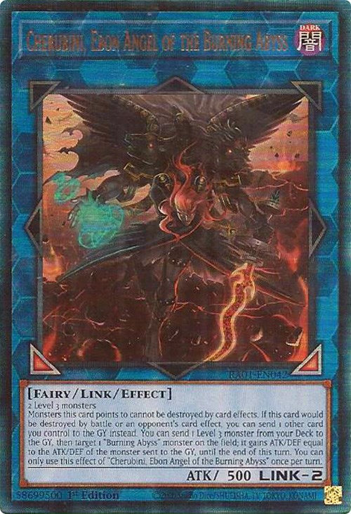 Cherubini, Ebon Angel of the Burning Abyss [RA01-EN042] Prismatic Ultimate Rare | Odin's Place