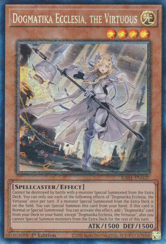 Dogmatika Ecclesia, the Virtuous [RA01-EN020] Prismatic Collector's Rare | Odin's Place