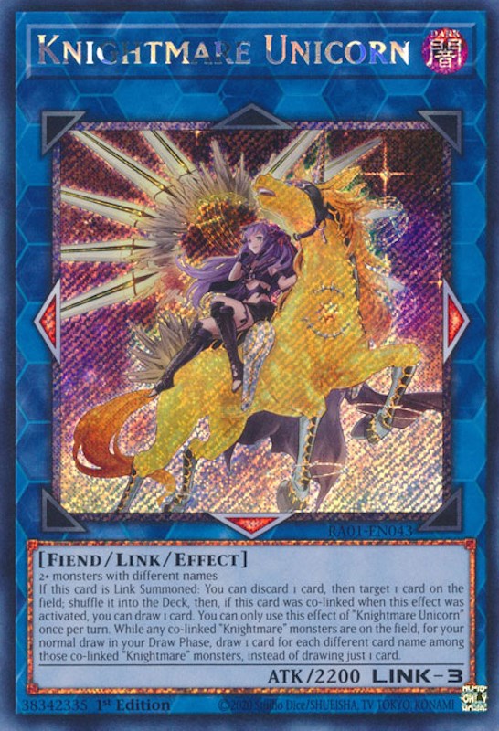 Knightmare Unicorn (Alternate Art) [RA01-EN043] Platinum Secret Rare | Odin's Place