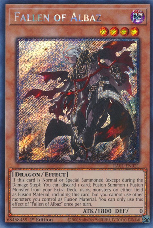 Fallen of Albaz [RA01-EN021] Platinum Secret Rare | Odin's Place
