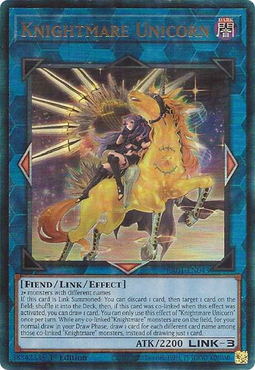 Knightmare Unicorn (Alternate Art) [RA01-EN043] Prismatic Ultimate Rare | Odin's Place