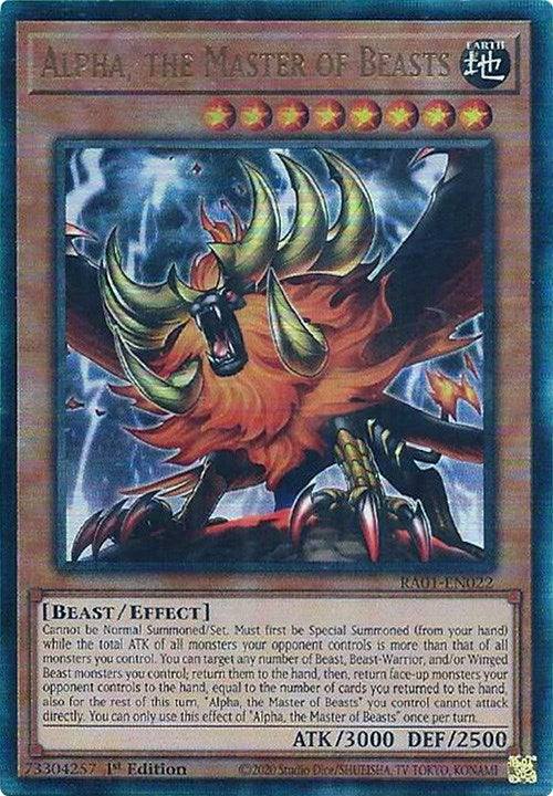 Alpha, the Master of Beasts [RA01-EN022] Prismatic Ultimate Rare | Odin's Place