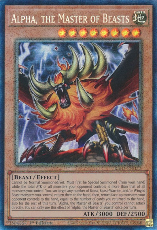 Alpha, the Master of Beasts [RA01-EN022] Prismatic Collector's Rare | Odin's Place