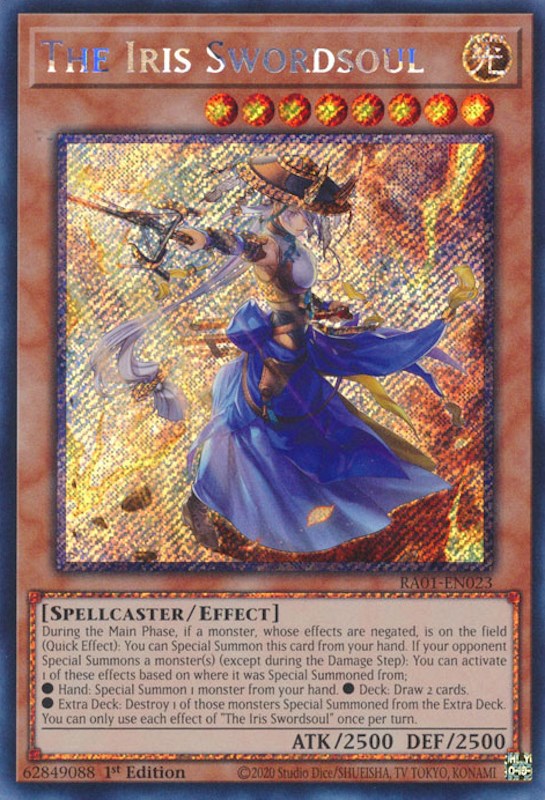 The Iris Swordsoul [RA01-EN023] Platinum Secret Rare | Odin's Place