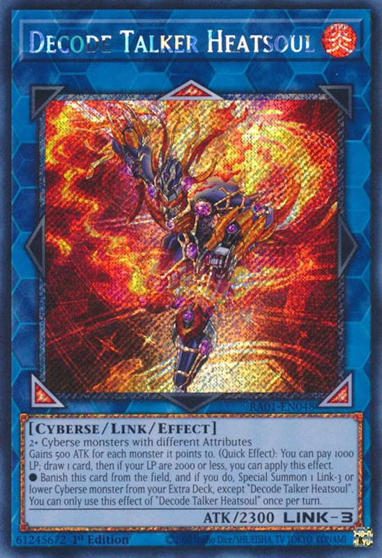Decode Talker Heatsoul [RA01-EN048] Platinum Secret Rare | Odin's Place