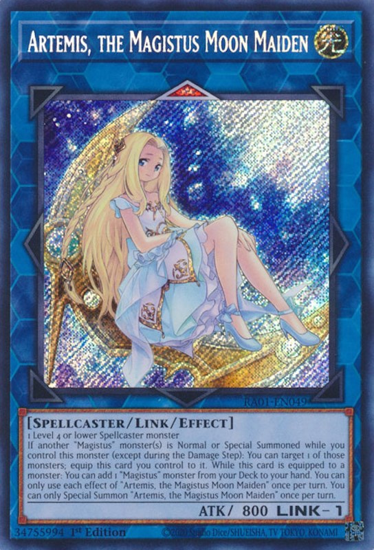 Artemis, the Magistus Moon Maiden [RA01-EN049] Secret Rare | Odin's Place