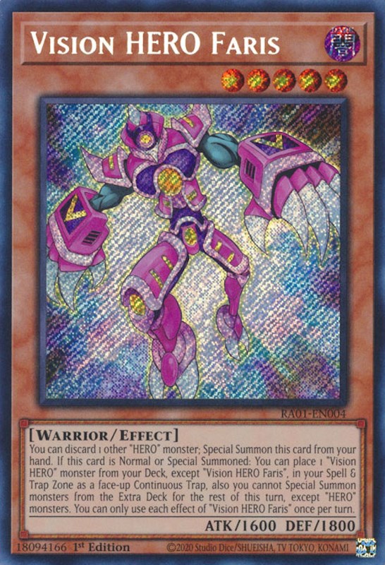 Vision HERO Faris [RA01-EN004] Secret Rare | Odin's Place