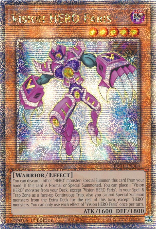Vision HERO Faris [RA01-EN004] Quarter Century Secret Rare | Odin's Place