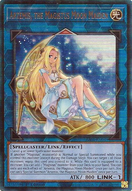 Artemis, the Magistus Moon Maiden [RA01-EN049] Prismatic Ultimate Rare | Odin's Place