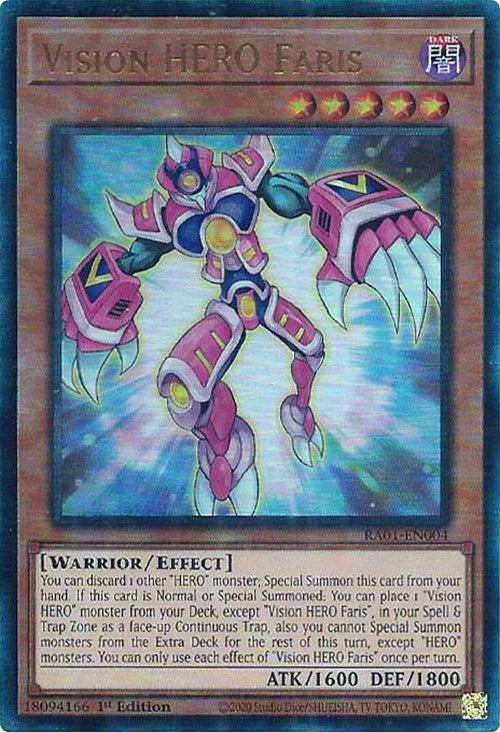 Vision HERO Faris [RA01-EN004] Prismatic Ultimate Rare | Odin's Place