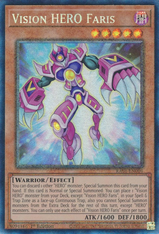Vision HERO Faris [RA01-EN004] Prismatic Collector's Rare | Odin's Place