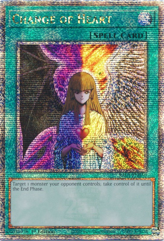 Change of Heart [RA01-EN050] Quarter Century Secret Rare | Odin's Place