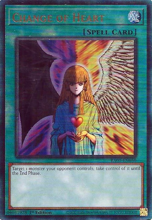 Change of Heart [RA01-EN050] Prismatic Ultimate Rare | Odin's Place
