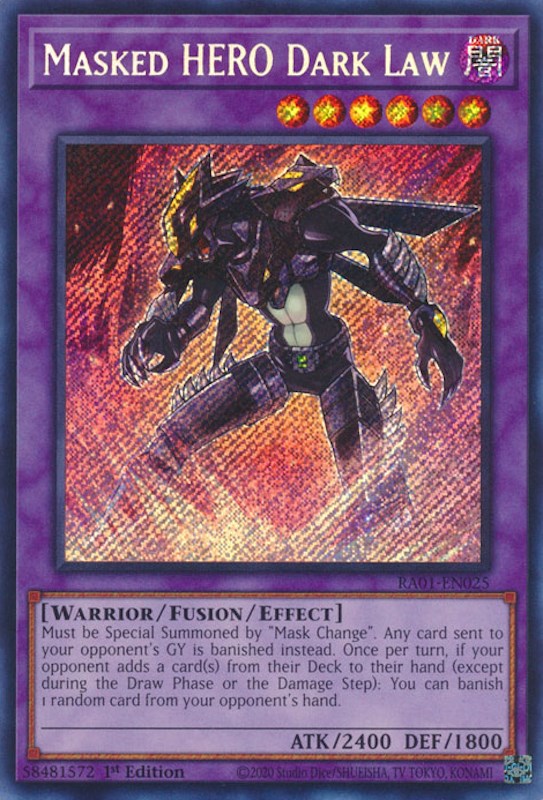 Masked HERO Dark Law [RA01-EN025] Secret Rare | Odin's Place