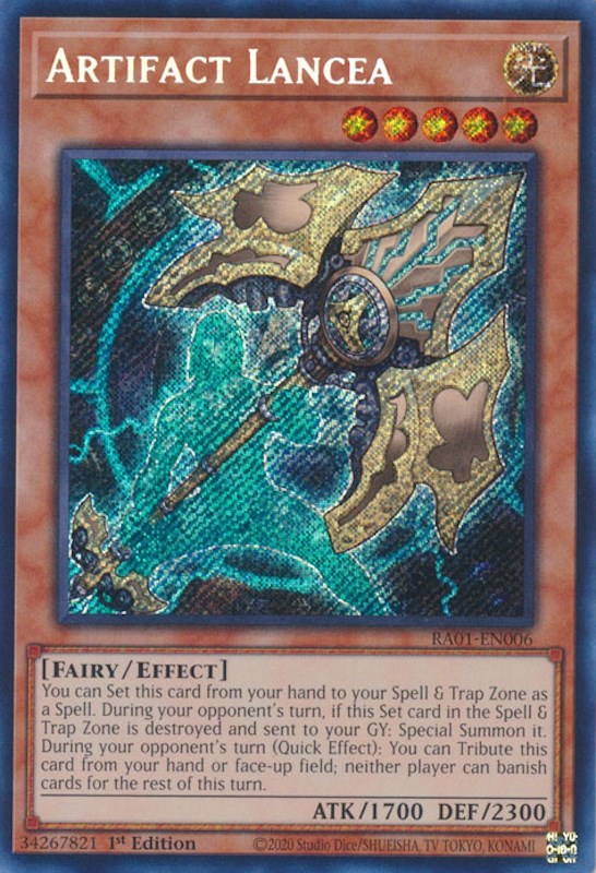 Artifact Lancea [RA01-EN006] Secret Rare | Odin's Place