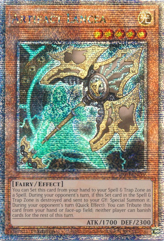 Artifact Lancea [RA01-EN006] Quarter Century Secret Rare | Odin's Place