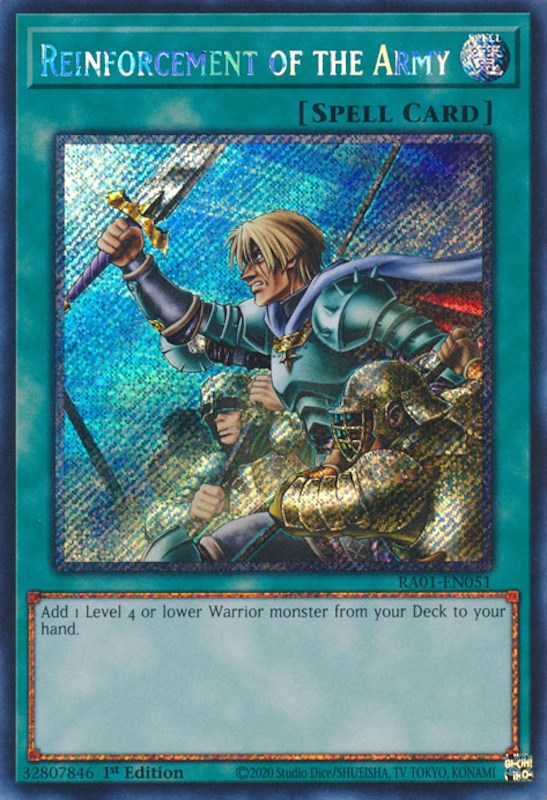 Reinforcement of the Army [RA01-EN051] Platinum Secret Rare | Odin's Place