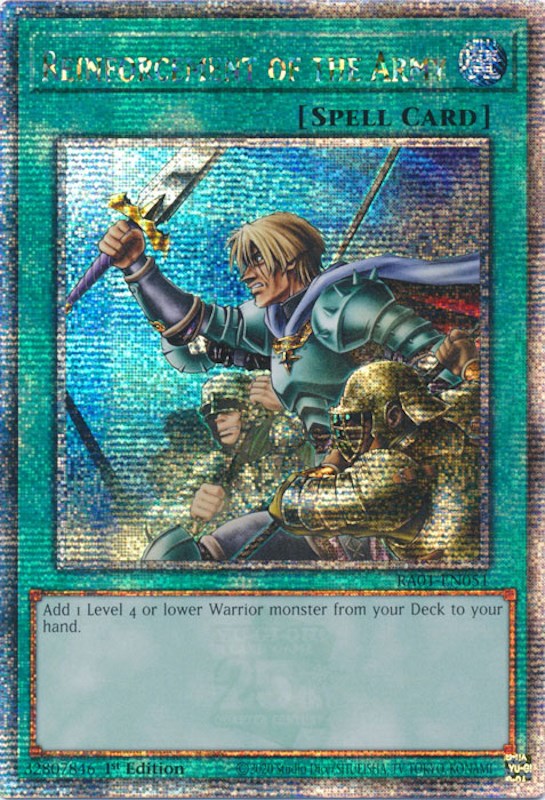 Reinforcement of the Army [RA01-EN051] Quarter Century Secret Rare | Odin's Place